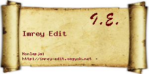 Imrey Edit névjegykártya